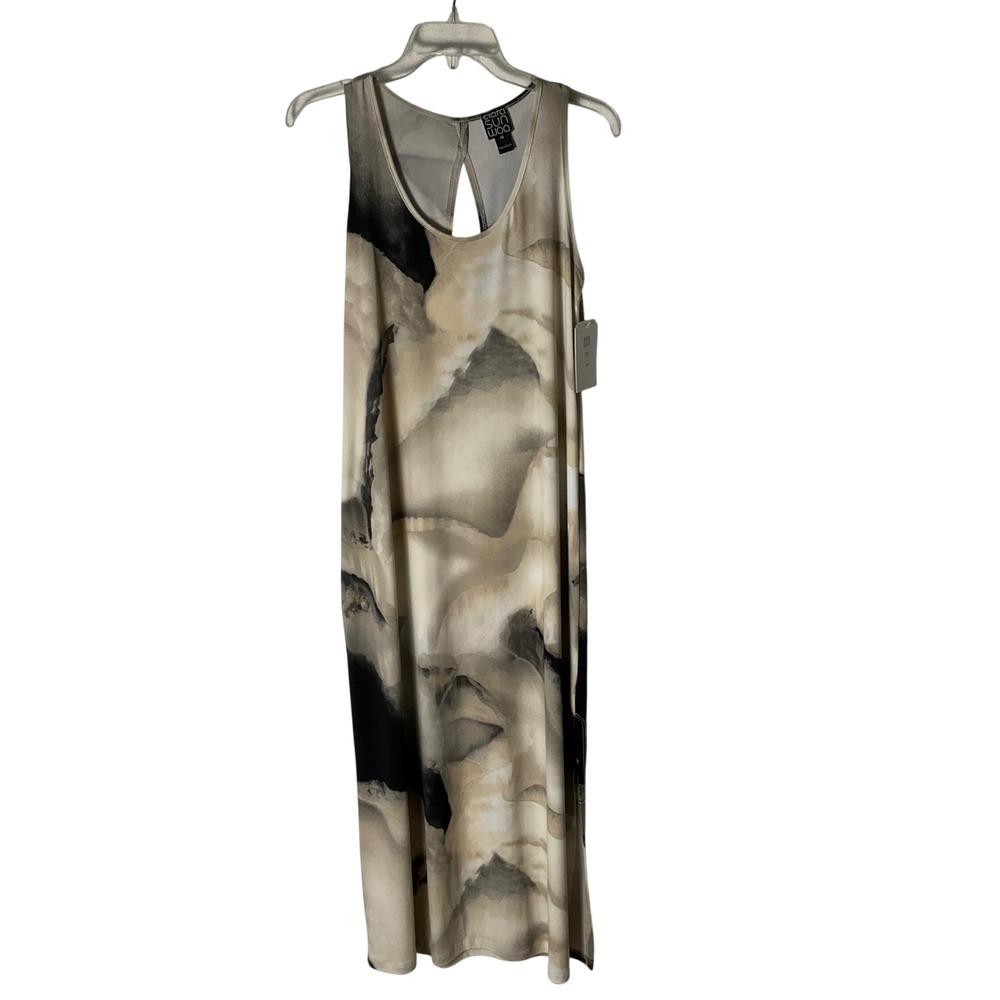 Clara SunWoo Sleeveless Maxi Dress Abstract Marble Print Art to Wear XS NEW